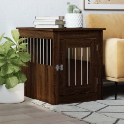 vidaXL Jaula para perros madera de ingeniería roble marrón 55x75x65 cm