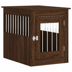 vidaXL Jaula para perros madera de ingeniería roble marrón 55x75x65 cm