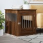 vidaXL Jaula para perros madera ingeniería roble marrón 64,5x80x71 cm
