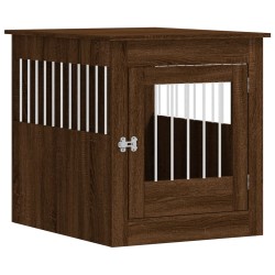 vidaXL Jaula para perros madera ingeniería roble marrón 64,5x80x71 cm