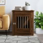 vidaXL Jaula para perros madera ingeniería roble marrón 64,5x80x71 cm