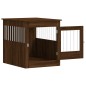 vidaXL Jaula para perros madera ingeniería roble marrón 64,5x80x71 cm