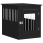 vidaXL Jaula para perros madera de ingeniería negro 55x75x65 cm
