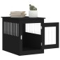 vidaXL Jaula para perros madera de ingeniería negro 55x75x65 cm
