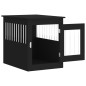 vidaXL Jaula para perros madera de ingeniería negro 55x75x65 cm