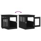 vidaXL Jaula para perros madera de ingeniería negro 55x75x65 cm