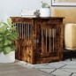 vidaXL Jaula para perros madera ingeniería roble ahumado 55x75x65 cm
