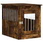 vidaXL Jaula para perros madera ingeniería roble ahumado 55x75x65 cm