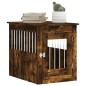vidaXL Jaula para perros madera ingeniería roble ahumado 55x75x65 cm