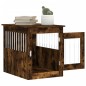 vidaXL Jaula para perros madera ingeniería roble ahumado 55x75x65 cm