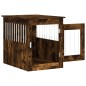 vidaXL Jaula para perros madera ingeniería roble ahumado 55x75x65 cm