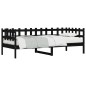 vidaXL Sofá cama de madera maciza de pino negro 80x200 cm vidaXL Sofá cama de madera maciza de pino negro 80x200 cm