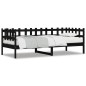 vidaXL Sofá cama madera maciza de pino negro 90x190 cm vidaXL Sofá cama madera maciza de pino negro 90x190 cm