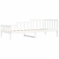 vidaXL Sofá cama madera maciza de pino blanco 90x200 cm