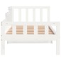 vidaXL Sofá cama madera maciza de pino blanco 90x200 cm