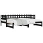 vidaXL Sofá cama extraíble madera maciza de pino negro 2x(90x200) cm vidaXL Sofá cama extraíble madera maciza de pino negro 2x(90x200) cm
