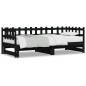 vidaXL Sofá cama extraíble madera maciza de pino negro 2x(90x200) cm vidaXL Sofá cama extraíble madera maciza de pino negro 2x(90x200) cm