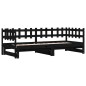 vidaXL Sofá cama extraíble madera maciza de pino negro 2x(90x200) cm vidaXL Sofá cama extraíble madera maciza de pino negro 2x(90x200) cm