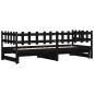 vidaXL Sofá cama extraíble madera maciza de pino negro 2x(90x200) cm vidaXL Sofá cama extraíble madera maciza de pino negro 2x(90x200) cm