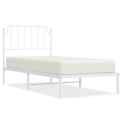 vidaXL Estructura de cama de metal con cabecero blanco 90x200 cm