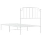 vidaXL Estructura de cama de metal con cabecero blanco 90x200 cm vidaXL Estructura de cama de metal con cabecero blanco 90x200 cm