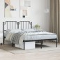 vidaXL Estructura de cama con cabecero metal negro 135x190 cm vidaXL Estructura de cama con cabecero metal negro 135x190 cm