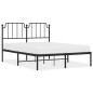 vidaXL Estructura de cama con cabecero metal negro 135x190 cm vidaXL Estructura de cama con cabecero metal negro 135x190 cm