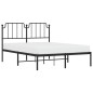 vidaXL Estructura de cama con cabecero metal negro 135x190 cm vidaXL Estructura de cama con cabecero metal negro 135x190 cm