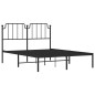 vidaXL Estructura de cama con cabecero metal negro 135x190 cm vidaXL Estructura de cama con cabecero metal negro 135x190 cm