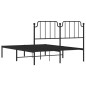 vidaXL Estructura de cama con cabecero metal negro 135x190 cm vidaXL Estructura de cama con cabecero metal negro 135x190 cm