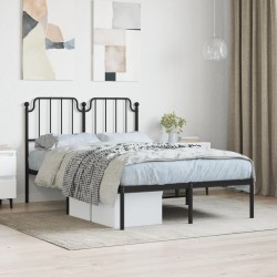 vidaXL Estructura de cama con cabecero metal negro 120x190 cm