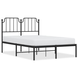 vidaXL Estructura de cama con cabecero metal negro 120x190 cm