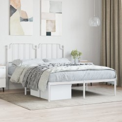 vidaXL Estructura de cama de metal con cabecero blanca 140x190 cm
