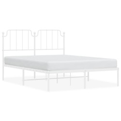 vidaXL Estructura de cama de metal con cabecero blanca 140x190 cm
