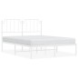 vidaXL Estructura de cama de metal con cabecero blanca 140x190 cm vidaXL Estructura de cama de metal con cabecero blanca 140x190 cm