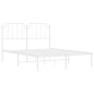vidaXL Estructura de cama de metal con cabecero blanca 140x190 cm vidaXL Estructura de cama de metal con cabecero blanca 140x190 cm