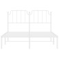 vidaXL Estructura de cama de metal con cabecero blanca 140x190 cm vidaXL Estructura de cama de metal con cabecero blanca 140x190 cm