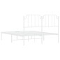 vidaXL Estructura de cama de metal con cabecero blanca 140x190 cm vidaXL Estructura de cama de metal con cabecero blanca 140x190 cm