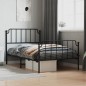 vidaXL Estructura de cama con cabecero y estribo metal negro 107x203cm vidaXL Estructura de cama con cabecero y estribo metal negro 107x203cm
