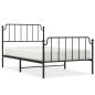 vidaXL Estructura de cama con cabecero y estribo metal negro 107x203cm vidaXL Estructura de cama con cabecero y estribo metal negro 107x203cm