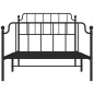 vidaXL Estructura de cama con cabecero y estribo metal negro 107x203cm vidaXL Estructura de cama con cabecero y estribo metal negro 107x203cm