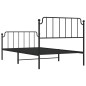 vidaXL Estructura de cama con cabecero y estribo metal negro 107x203cm vidaXL Estructura de cama con cabecero y estribo metal negro 107x203cm