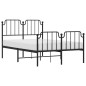 vidaXL Estructura de cama con cabecero y estribo metal negro 120x200cm