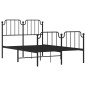 vidaXL Estructura de cama con cabecero y estribo metal negro 120x200cm