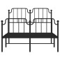 vidaXL Estructura de cama con cabecero y estribo metal negro 120x200cm