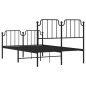 vidaXL Estructura de cama con cabecero y estribo metal negro 120x200cm