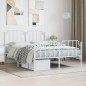 vidaXL Estructura cama metal con cabecero y estribo blanco 140x200 cm vidaXL Estructura cama metal con cabecero y estribo blanco 140x200 cm