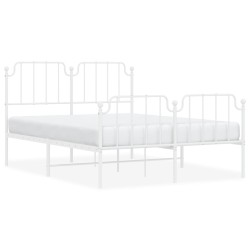 vidaXL Estructura cama metal con cabecero y estribo blanco 140x200 cm