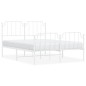 vidaXL Estructura cama metal con cabecero y estribo blanco 140x200 cm vidaXL Estructura cama metal con cabecero y estribo blanco 140x200 cm