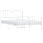 vidaXL Estructura cama metal con cabecero y estribo blanco 140x200 cm vidaXL Estructura cama metal con cabecero y estribo blanco 140x200 cm
